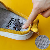 Shit Feeling Women's Home Spring and Autumn Linen Slippers