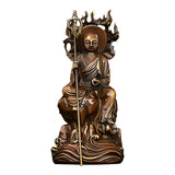 Pure Copper Tibetan King Buddha Statue Model with Flame Ornaments