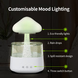 USB Humidifier Water Drip Mushroom Rain Cloud Diffuser Water Drop Sound Aroma Lamp for Home