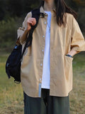 Retro Summer Lightweight Shirt-style Jacket – Casual Trendy Oversized Style Trousers