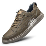 Men's Round Toe Board Sneakers, Microfiber Breathable Shoes