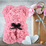 Valentine's Day Gift Rose Bear, Eternal Flower Rose Teddy Bear, PE Foam Toy for New Year's Eve