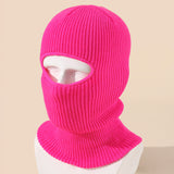 Single Hole, Solid Color Acrylic Mask, Knitted Hat