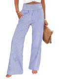 Loose-fit, Ruched, High-waisted, Straight-leg Women's Trousers