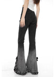 Women's Summer American-style Retro Slit Slightly Flared Gradient Jeans