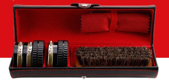 Horsehair Shoe Polish Brush Set – Soft Fur Cleaning Tools