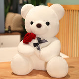 Lovely Hug Roses Teddy Bear Plush Pillow Stuffed Soft Animal Dolls, Nice Birthday Gifts for Girlfriends, Valentine's Day