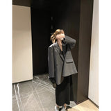 Women's Wide-shoulder Suit, Back Slit Profile Jacket