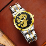 Golden Dragon Alloy Steel Band, Quartz Watch