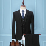 Men's Three-piece Korean Style, Slim Business Suit