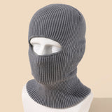 Single Hole, Solid Color Acrylic Mask, Knitted Hat