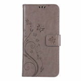 Butterfly Embossed Leather Flip Cover Protective Phone Case