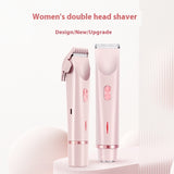 2 in 1 Hair Remover, Women's Double Head Shaver, Private Pubic Hair Trimmer, Electric Razor, Wet Dry Electric Body Hair Removing Tool