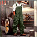 Loose Fit Cargo Suspender Pants for Men – Solid Color Casual Work Overalls