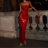 Sequin Sling, Square Collar, Backless Dress or Skirt