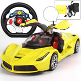 Door Openable Steering Wheel Charging Remote Control Racing Children's Sports Car, RC Toys