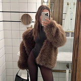 Women’s Faux Fur Thick Winter Coat – Elegant Warm Long Jacket