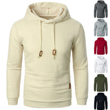 Men’s Jacquard Hooded Sweater – Long-sleeved Warm Solid Knit Hoodie