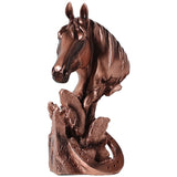 Bronze Horse Head Sculpture – Resin War Decor for Home & Office