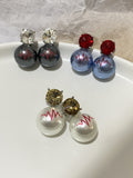 Lifeline Pearl Gemstone Earrings – Stylish Double Stud Fashion Jewelry