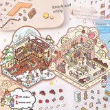 Decompression Cartoon Landscape Stickers — Creative Miniature Scene Collage DIY Set