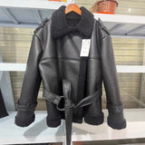 Women's Solid Color, Square Collar Fur, Warm Coat