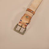 Men’s Vegetable-tanned Top-grain Leather Belt with Solid Brass Buckle