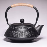 Cast Iron Peony Boiling Teapot, Pig Iron Teapot, Uncoated Tea Set