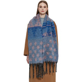 Thick Jacquard Dot Shawl Scarf with Tassels
