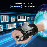 Portable Bluetooth Wrist-worn, 2D Barcode Scanner Gloves