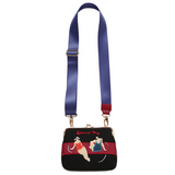 Vintage Velvet Canvas Embroidery Vintage Messenger Bag, Women in the 90s - Series of one Day