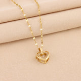 Valentine's Day Gift, Double-layer Smart Love Pendant, Titanium Steel Necklace, Fashion Jewelry for Women