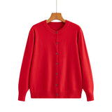 New Thin Round Neck Cardigan Sweater, Short Outer Tops
