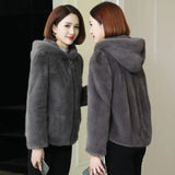 Thickened Velvet Coral Fleece Coat, Women's Winter Double-sided Fleece Hooded Warm Sweater, Zipper Cardigan Jacket