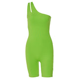 Solid Color One-shoulder, Slim Fit, Hip Raise, Sports Yoga Jumpsuit