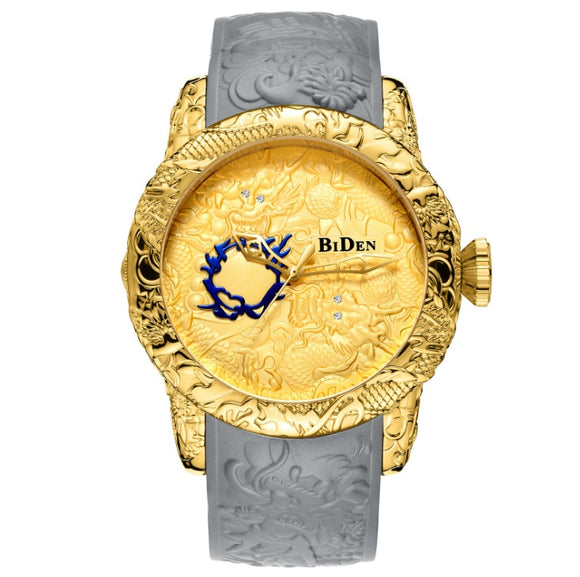 Men's Watches, Fashion 3D Engraved Dragon Relogio Masculino Luxury Top Brand Quartz, Waterproof Sports Male Clocks