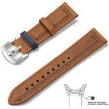 Grained Leather Strap for Quick Release, Hand Made Retro Watch Bands (Watch not Included)