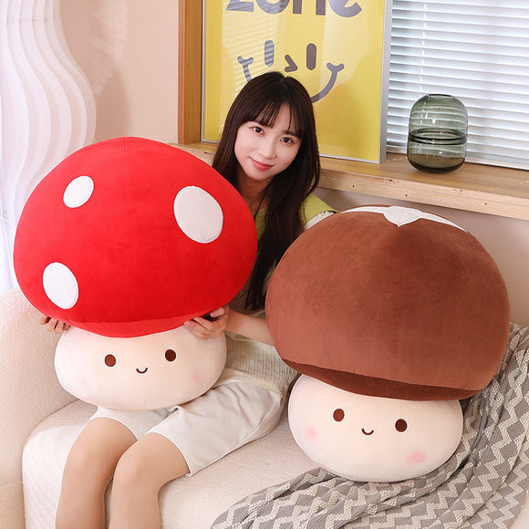 Children's Pillow with Mushroom Dolls