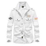 Solid Color Long Sleeves, Military Style Pocket Shirt