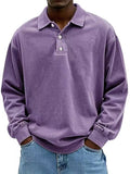 Men’s Fall Long-sleeve Polo Shirt – Casual, Breathable, Comfortable Solid High-quality Tee
