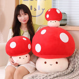 Children's Pillow with Mushroom Dolls