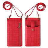 Multi-function Crossbody Bags for Mobile Phone Croc Pattern Wallet Card Holder