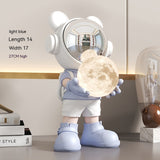 Desktop Space Bear Decoration, Moon Night Light Home Decor