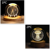 Luminous Starry Sky and Planets Moon - Crystal Ball Small Night Lamp, Projection Ambience Light, Creative Gift Ideas
