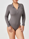 Fashion Long Sleeve Jumpsuit, Seamless Slimming Shapewear for Women's Romper