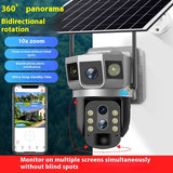 V380 3-Screen 4G Outdoor Household Smart Camera with 10x Zoom, Night Vision and HD Monitoring