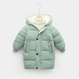 Kids' Heavy Winter Puffer Jacket – Cozy Hooded Outerwear for Children