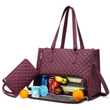 Convenient Commute New Women's Insulated Lunch Bag, Leak-proof Large Purse, Diagonal Computer Storage Case