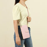 Mobile Phone Bags with Transparent Touch Screen Love Buckle Long Wallet, Women's Multifunctional Crossbody Shoulder Bag