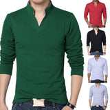 Long-sleeved Funky Solid Color T-shirt for Men
